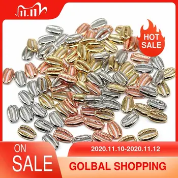 

Sea Kauri CCB Shell Beads for Jewelry Making Gold Silver Color Conch Puka Cowry Charms CCB Bead Jewellery