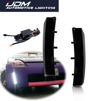 

iJDM Smoked Lens 6000k white LED Daytime Running Lights Compatible With For 2003-2005 Pre-LCI Nissan 350z, Direct Fit DRL Assy