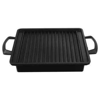 

1pc Binaural Barbecue Tray Commercial Non-Stick Grill Pan Grilled Fish Pan