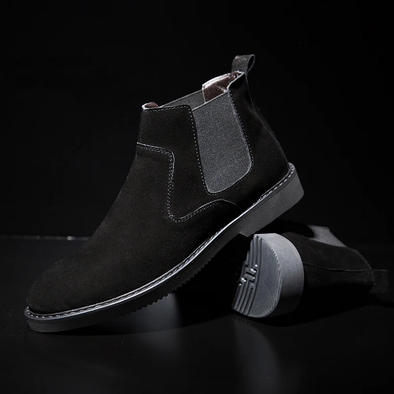 

Men's Fashionable Wild Chelsea Boots Two layers pigskin Lightweight Warm Rubber Outsole Non-Slip Wearable Breathable Comfortable