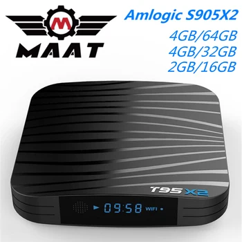 

MAAT 4GB Ram 32GB 64GB Android 8.1 TV Box Amlogic S905X2 Smart Quad Core 2.4G 5G Wifi H.265 4K Youtube BT4.0 Set Top Box T95X2