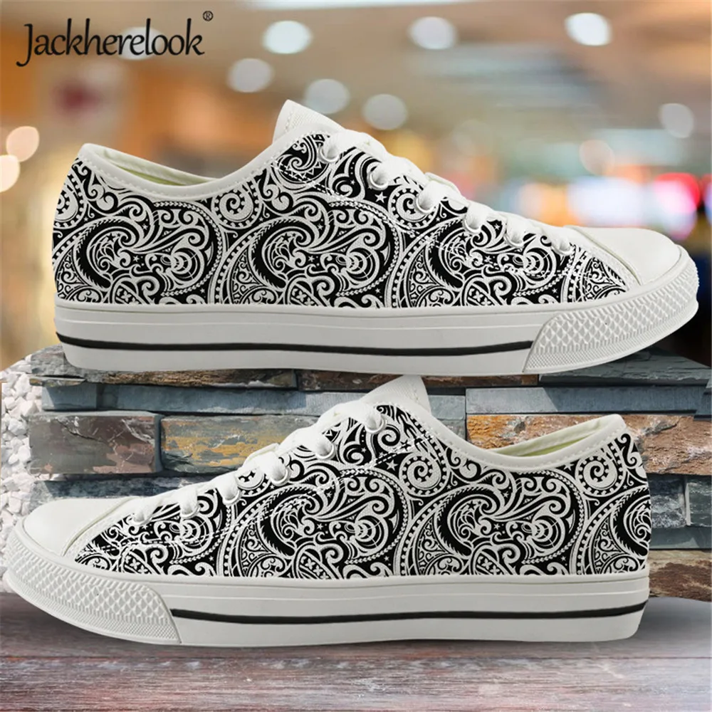 Jackherelook/модные уличные кроссовки для бега для мальчиков и девочек; парусиновая обувь с традиционным этническим рисунком; Вулканизированная обувь с низким верхом