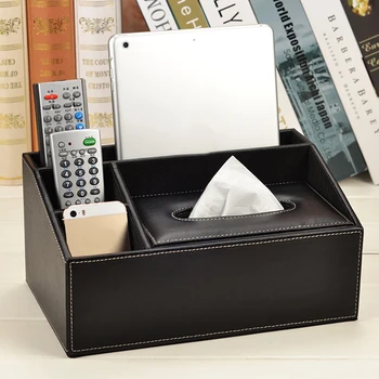 

Stand Pen Storage Grids Stylish Organizer Napkin Holder Phone Remote Simple Kitchen Desktop Home Car Container Tissue Box