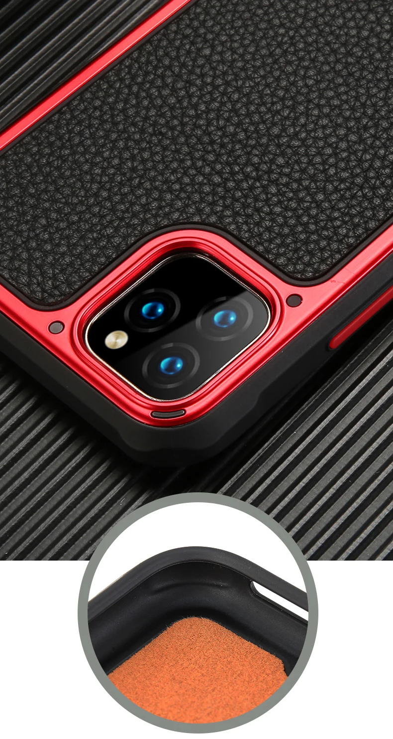 new luxury leather airbag For Apple iPhone 11pro max mobile phone case fall proof protective leather case For iPhone11 pro