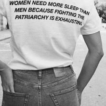Женская футболка феминистки nies More Sleep Than men с принтом сзади, женская футболка Tumblr, модная футболка с принтом гранж, летняя футболка, топ-K770