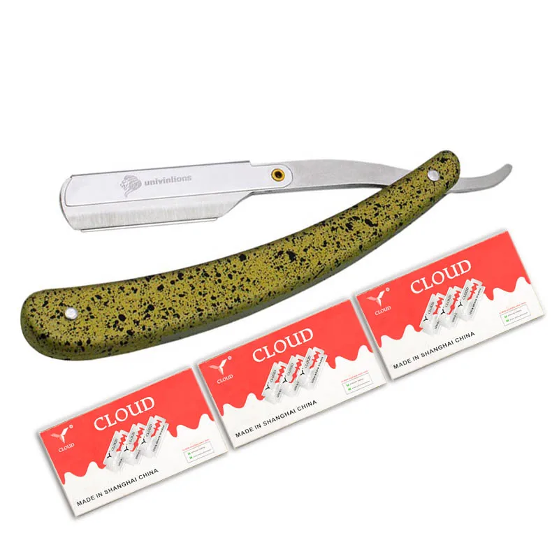 Univinlions straight plastic handle foldable sharp blade razor stick