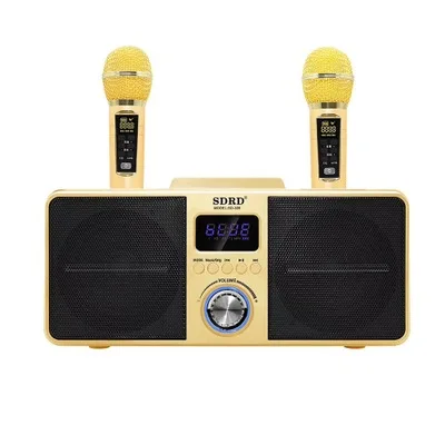 Karaoke speaker 40W Portable Move KTV Column with 2 wireless microphone bluetooth 3D surround sound home theater M | Электроника