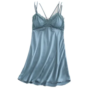 

Sexy Hot Woman Underwear Backless Sexy Nightgowns Women Nightdress Silk Dress Lace Sleepwear Satin Sleepwear Pijamas Women Sexy