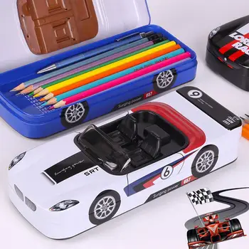 

Cute School Pencil Case For Boys And Girls Cartoon Car Pencil Case 3D Double-deck Car Pen Case For Childres Best Gifts For Kids
