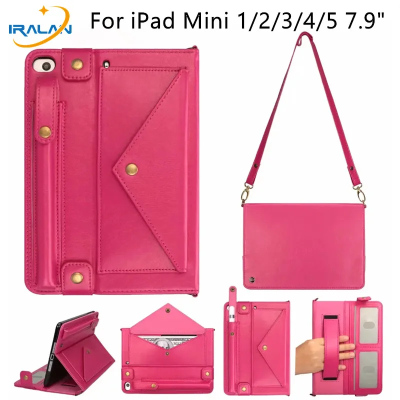 Модный стильный кожаный чехол-конверт на лямках для iPad mini 123 с держателем для карандашей, чехол для Apple iPad mini 4/5 7,9 дюймов