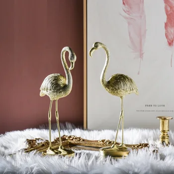 

NORDIC STYLE CREATIVE GOLD FLAMINGO ARTS SCULPTURE LUXURIOUS ANIMALS STATUE RESIN CRAFT HOME DECORATION BIRTHDAY GIFT R3876