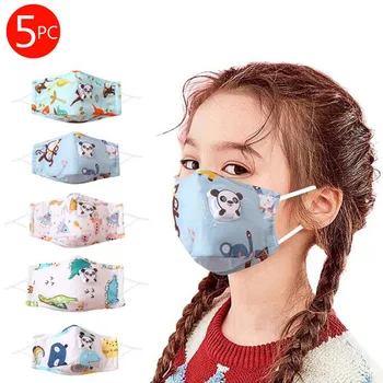 

5PC Children Breathable Face Mask Reusable Face Shield Facial Mask Washable Face Mask Cloth Windproof masques Mascarilla Tela