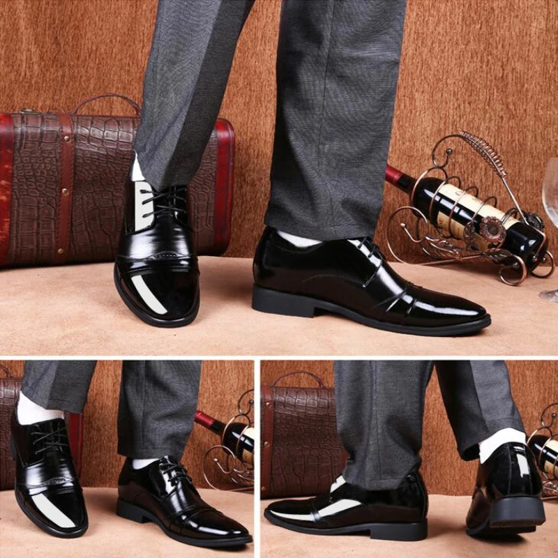 Men High Heels Buckle Pointed Toe Business Dress Shoes Size 38-44 5CM/7CM  NEW