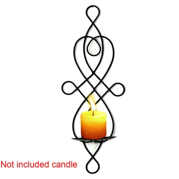 

Metal Iron Wall Hanging Candlestick Sconces Candle Holder Wedding Party Decor BDF99