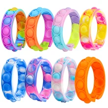 

Fidget Toys Sensory Bracelet Push Bubble Simple Dimple Wristband Decompression Anti Stress Reliever Toys Antiestres Niño Adults