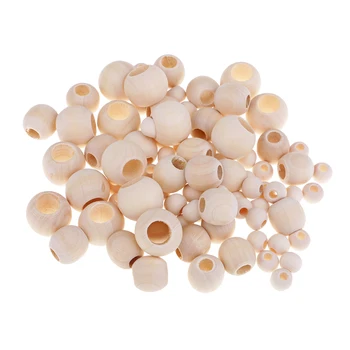 

220pcs Wooden Beads~natural Wood~mixed~large Hole DIY Macrame Jewelry Crafts