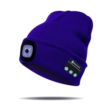 

Wireless Bluetooth Earphone Hat Playing Music W/ LED Light Running Climbing Cap