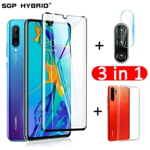 3in1 capa completa de vidro temperado para huawei p 30 pro lite inteligente z protetor de tela da câmera lente filme para huawei p30 por lite caso
