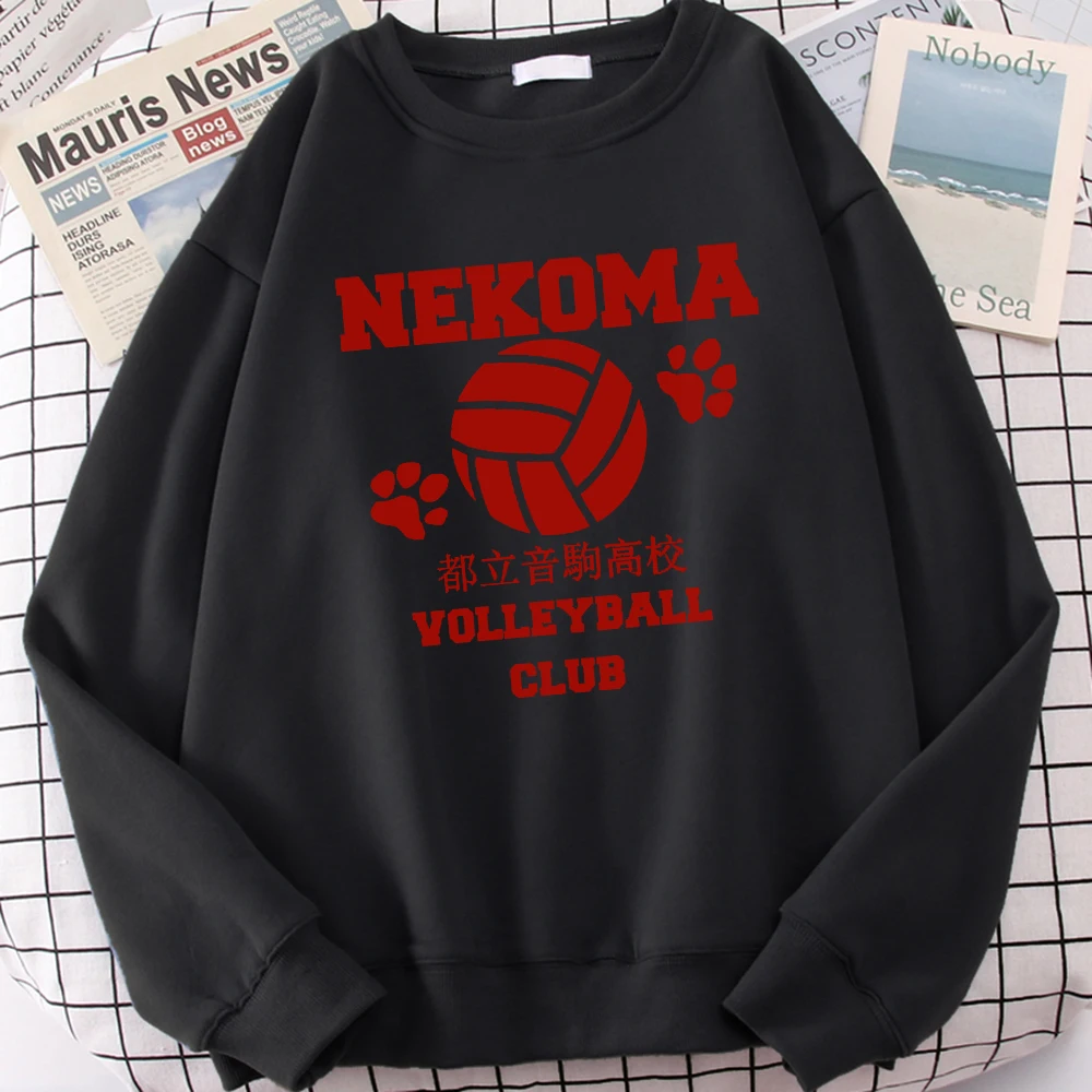 Hoodies Winter Tracksuit Clothing Sweatshirts Volleyball Haikyuu Print Fleece Anime Street