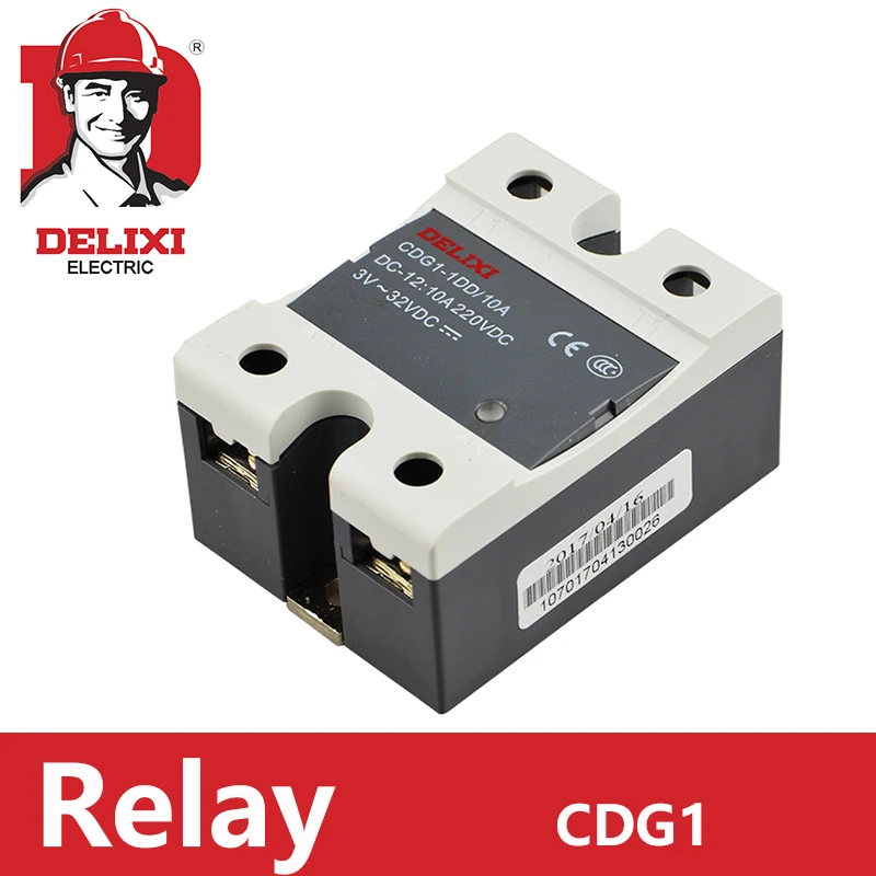 

1pc Relay DELIXI Solid State Relay Single Phase DC Control DC CDG1-1DD 60A SSR-60DD 3-32V DC TO 12-220V DC