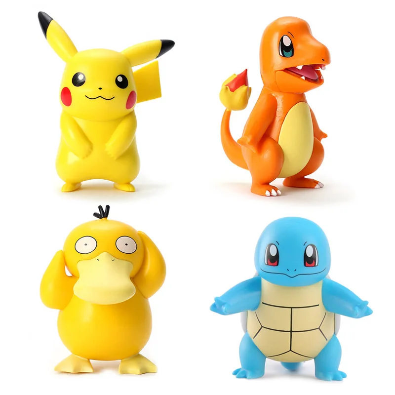 Pokemon Pikachu Charmander Psyduck Squirtle Jigglypuff Bulbasaur Bulbasaur Anime Figures Toys Model Kawaii 6 Type For Kids Gifts