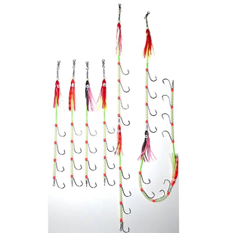 1 шт./2 шт. бионический цветной светящийся Ribbonfish осьминог Кальмар стальная проволока рыболовный крючок Рыболовные снасти для морская наживка