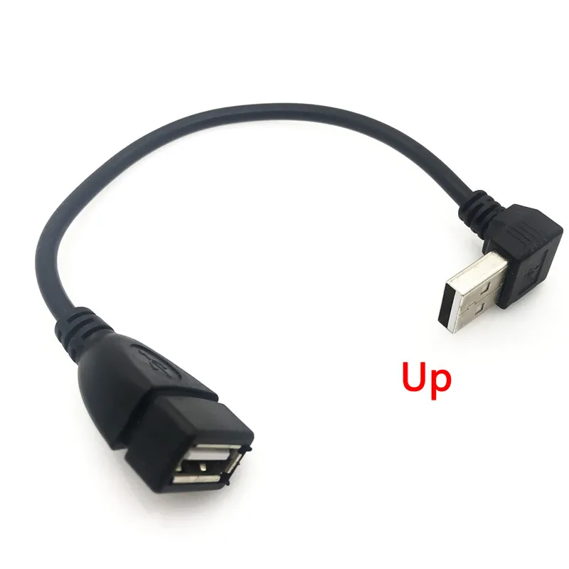 1 шт. USB 2,0 A мужской и женский правый/левый 90 градусов Угловой usb кабель-удлинитель USB2.0 мужчин и женщин вниз/вверх кабель конвертер