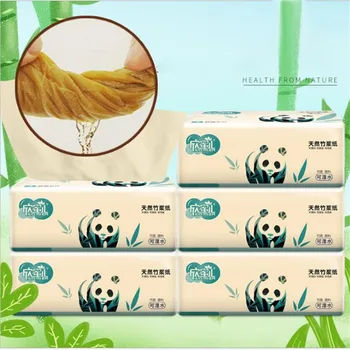 

6 Packs Soft Toilet Paper Towels Household Three-Layer Bamboo Pulp Facial Tissues Eco-Friendly Paper