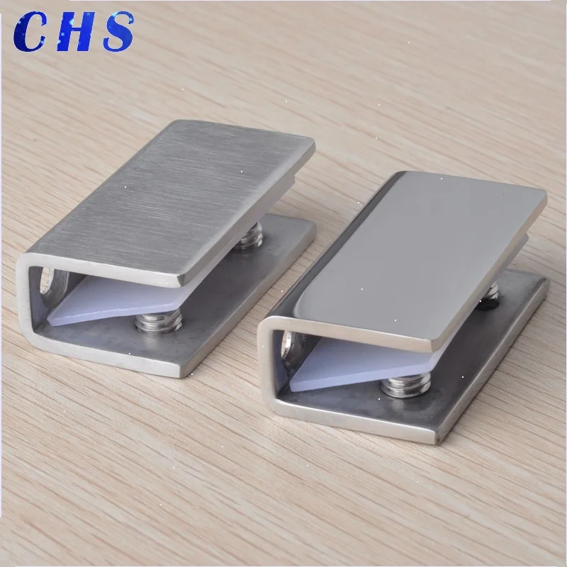 1PCS 304 Stainless Steel Clamps Clips Support Brackets 8-12 Mm Glass Clamp Hardware Glass Holder Cabinet Clips stainless steel clips glass shelf clamp holder glass fasteners