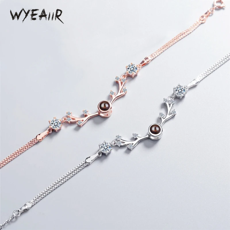 WYEAIIR 100 языков я тебя люблю видимый Лось лось раньше серебряные женские браслеты с