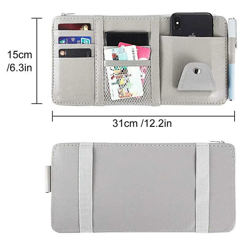 Car Styling Visor Organizer Auto Sun Visor Storage Pouch Car Organizer Sunglasses Holder Card Ticket Pocket Pen Holder car storage bag sun visor organizer