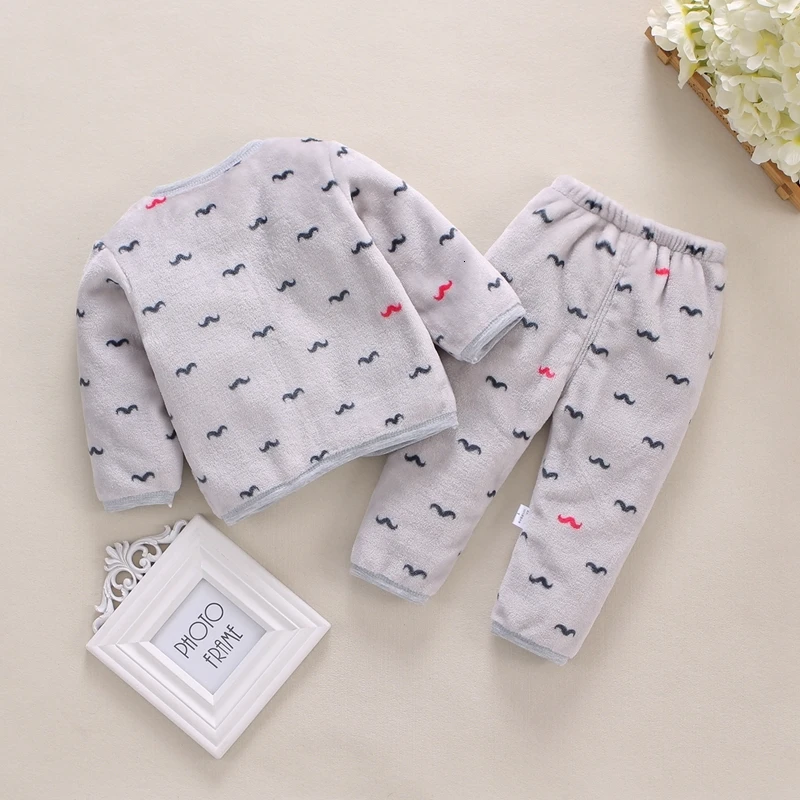 Winter Children Clothes Sets New Toddler Boys Warm Clothes Baby Girls Kids Fashion Cotton Thick Tops+Pants Pajamas Suit Outfits