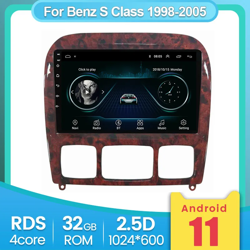 Автомобильный Gps мультимедийный плеер на Android навигация для Mercedes Benz S Class 1998 - 2005 W220