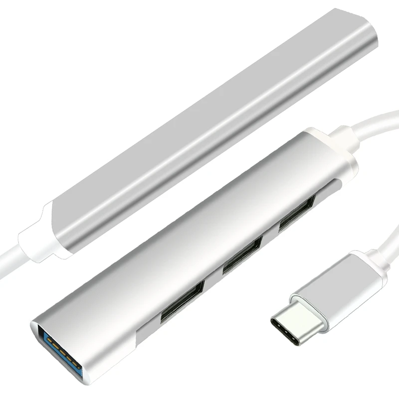 Type-C до 4 usb-хаб эспандер ультра-тонкий Мини Портативный 4-портовый Usb 3,0 концентратор Usb интерфейс питания для Macbook ноутбук планшетный компьютер