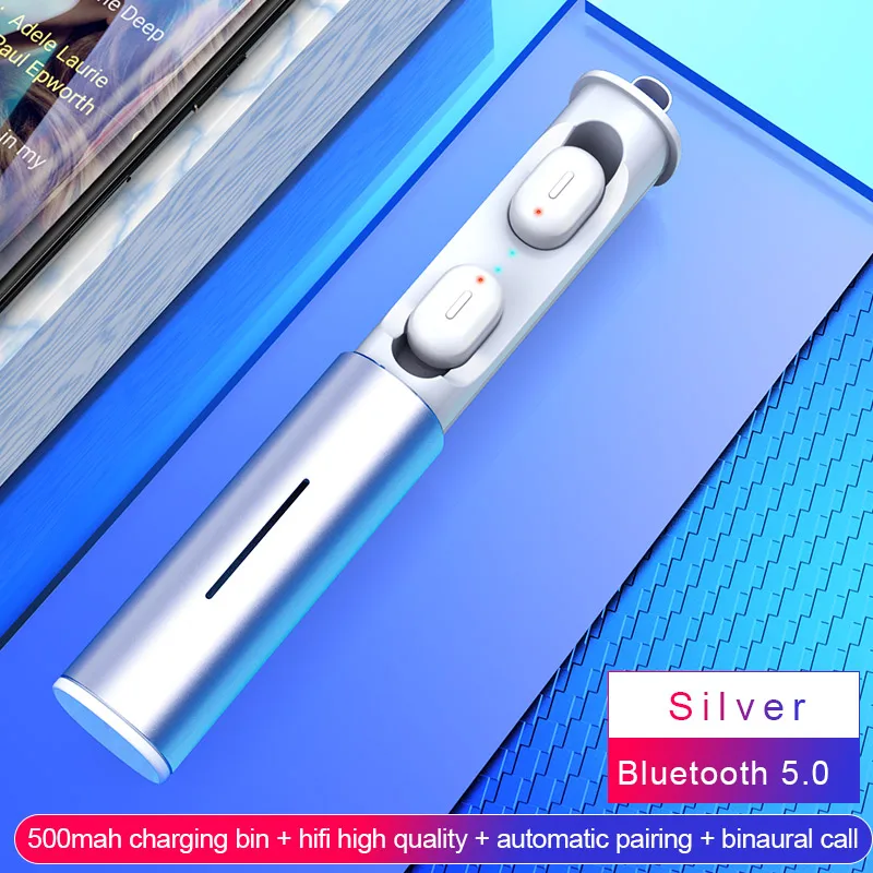 Мини TWS Bluetooth 5,0 наушники 3D настоящие беспроводные стерео наушники с микрофоном наушники HiFi глубокий бас звук беспроводная двойная гарнитура - Цвет: Binaural White