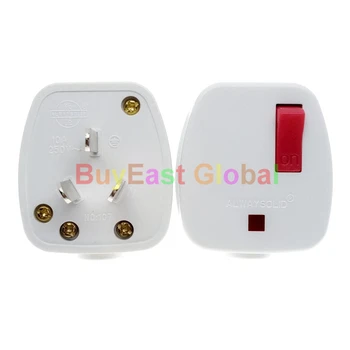 

(10 PCS) CHINA Standard 3 Pin DIY Rewireable Plug AC100~250V 10A w/ Main Power Switch LED Indicator
