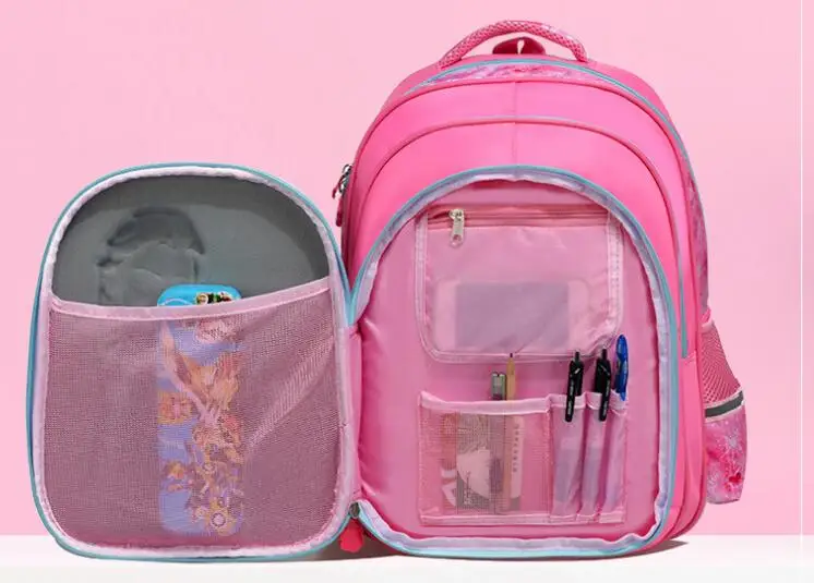 suitable for grades 1-6 princess printing school bags for girls children orthopedics school backpack mochila infantil