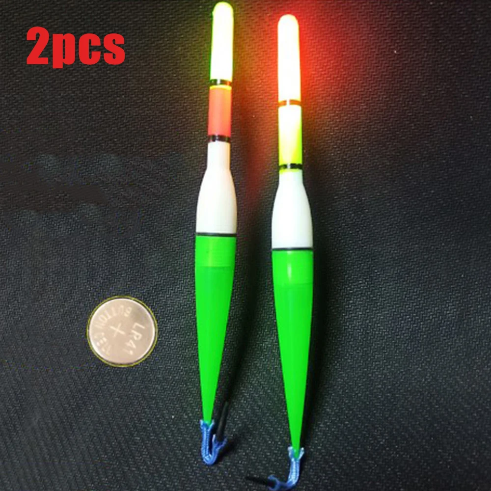 2PCS Fishing Float LED Electric Float Light + Battery Deep Water Float  Fishing Tackle Bobber Fishing Gear With electrons