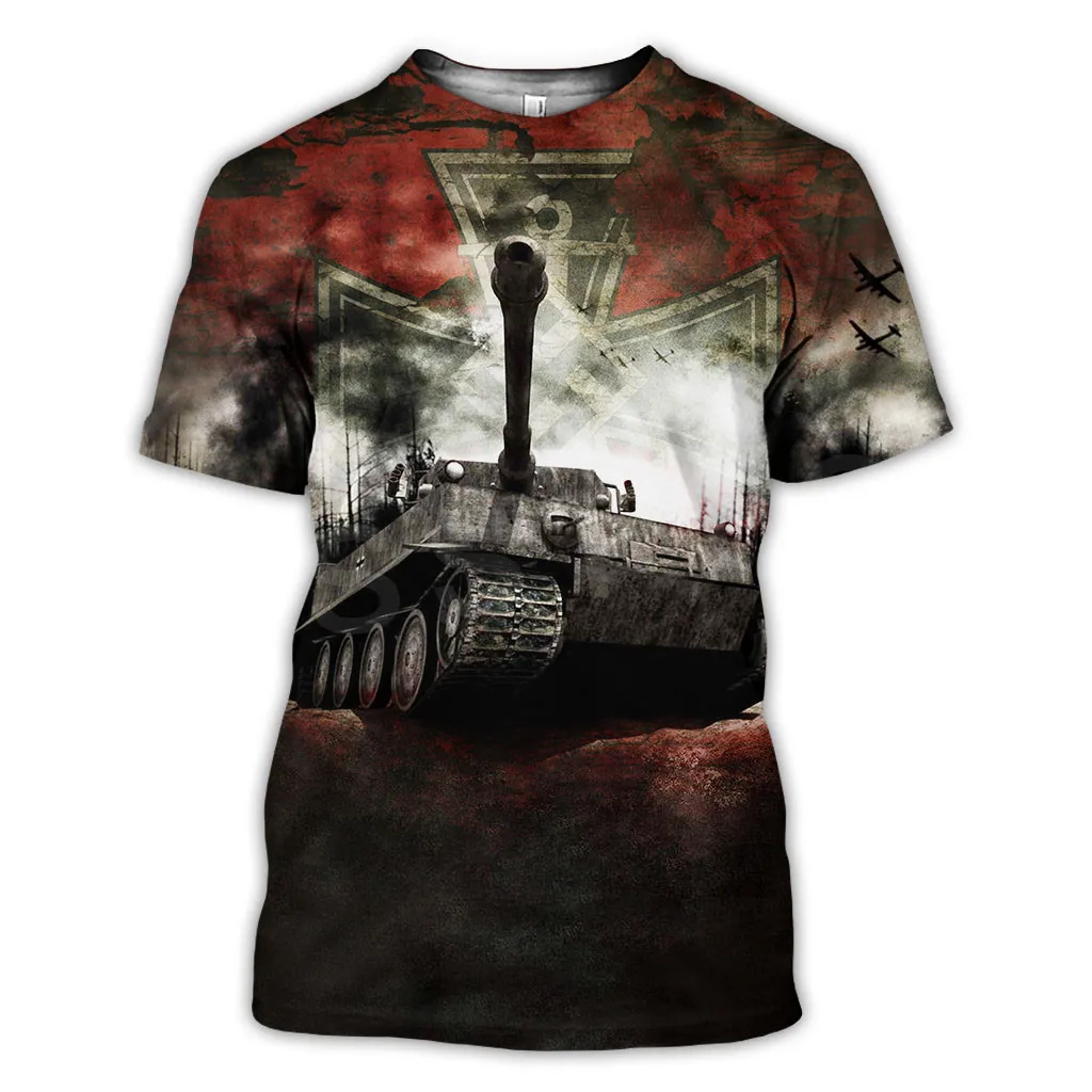Tessbackpack Giochi Caldi World Of Tanks Animal Tiger Tanks Funny Newfashion 3Dprint Summer Unisex T-Shirt Maniche Corte Streetwear A3