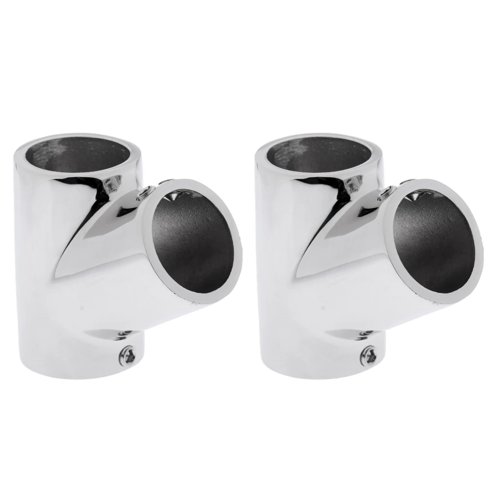 2pcs 316 Stainless Steel Boat Marine Handrail 60 Degree T/Tee Fitting Polished Rail Connector for 7/8 inch 22mm Tubes 2pcs 316 Stainless Steel Boat Marine Handrail 60 Degree T/Tee Fitting Polished Rail Connector for 7/8 inch 22mm Tubes