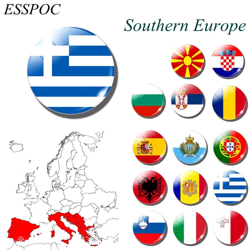 Fridge Magnet National Flag Refrigerator Magnets Albania Greece Greek Southern Europe Countries Serbia Spanish Romanian 1PCS magnetic fridge magnets magnetic fridge stickers refrigerator decor