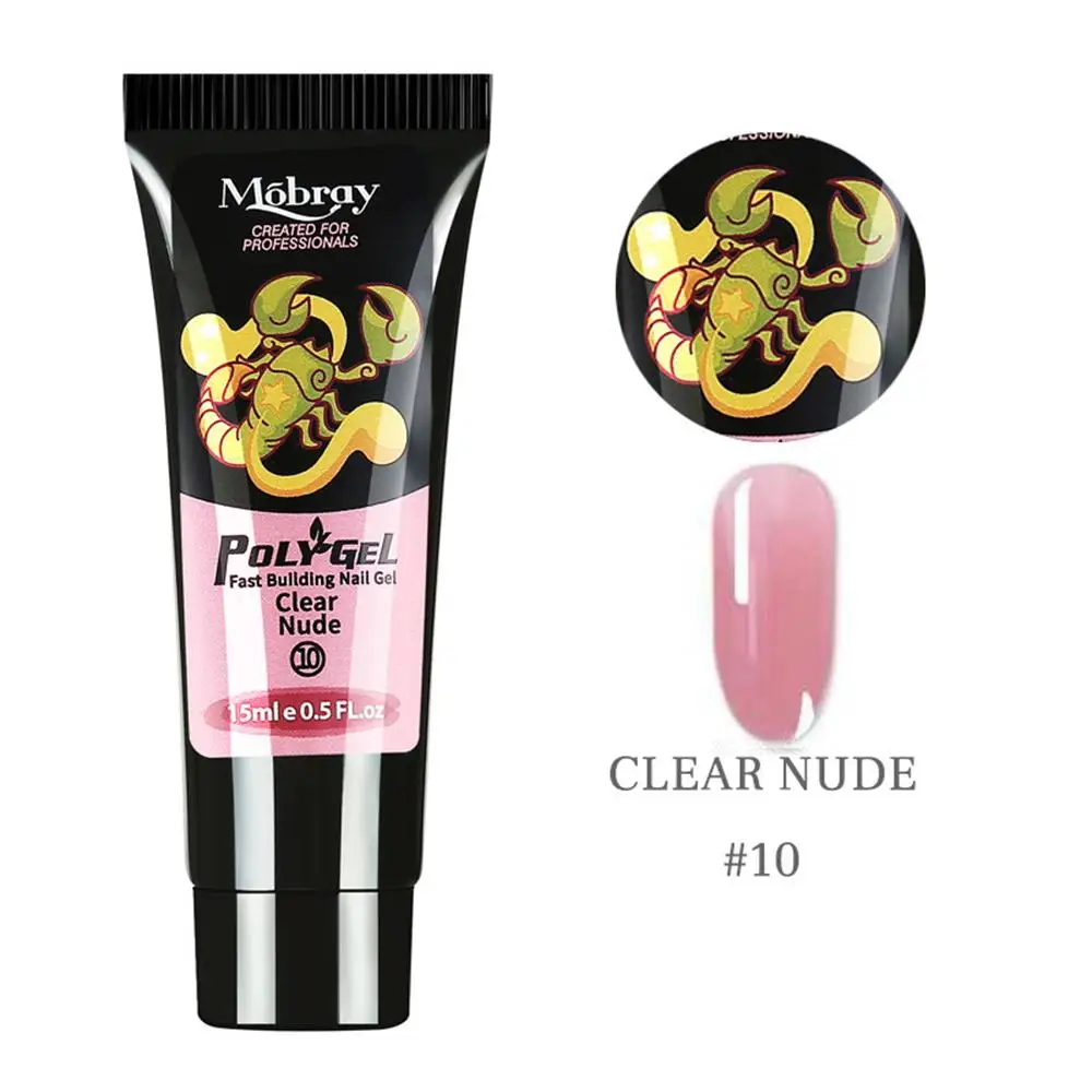10 CLEAR NUDE 1 шт. 3D кристально-Желейная УФ-лампа для использования ногтей, полистроительный удлиняющий гель, французский маникюр, быстрые аксессуары для сушки, розовые прозрачные инструменты для дизайна ногтей - Цвет: 10 CLEAR NUDE