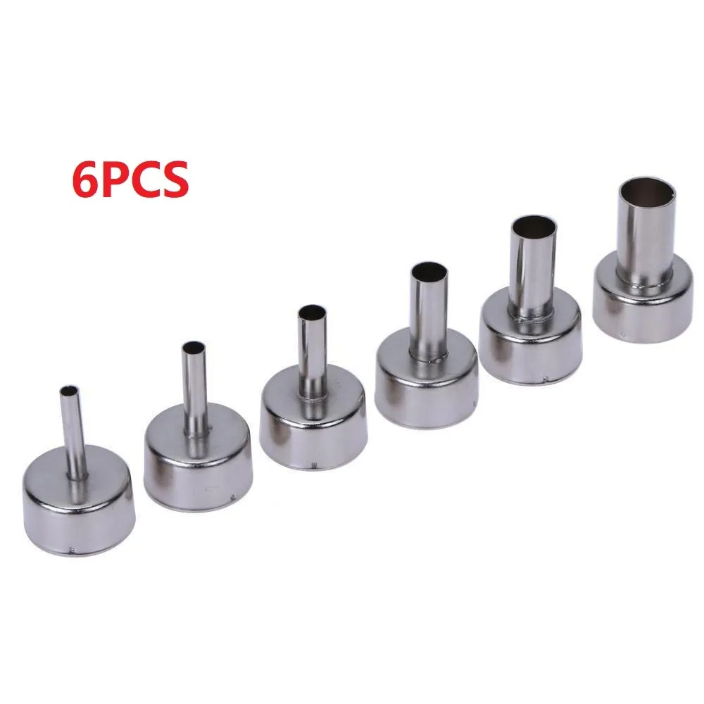 6Pcs/Set Universal Hot Air Station Round Nozzles Soldering Welding Tool For Hot Air Gun 85885A 858D 868 878 Heat Resistant 22mm harbor freight tig torch