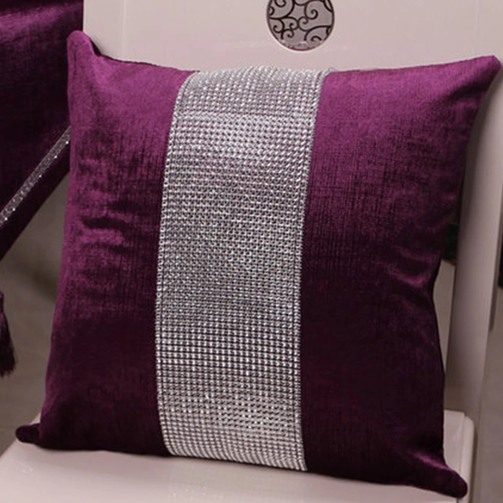 Flannel Sofa Decoration Backrest Case Washable Square Patckwork Pillow Cover With Zipper Soft Home Living Room Office Textiles