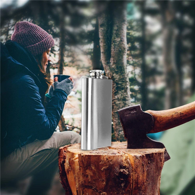 Description Picture 3 of item1PC 5/7/8/18 OZ Stainless Steel Geometry Flat Portable Hip Flasks Outdoor Camping Flagon Whiskey Liquor Storage Bottle Drinkware