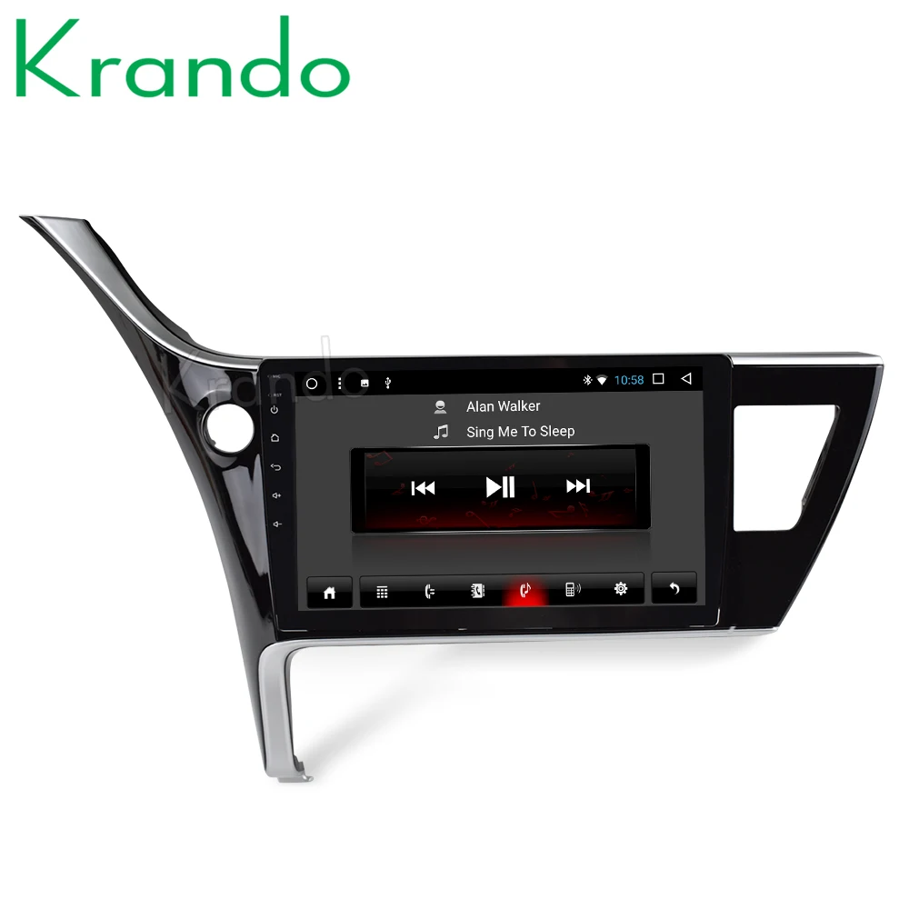 Best Krando Android 8.1 10.1" IPS Touch screen multimedia system for TOYOTA COROLLA 2017 radio player gps navigation wifi Bluetooth 3