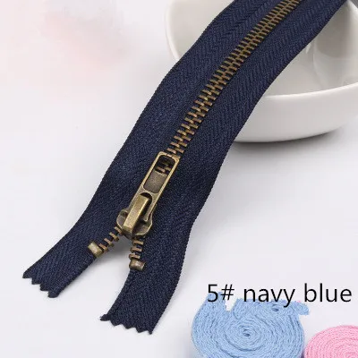 5 navy blue 5 шт. Meetee 3#5#20 см закрытые Металлические молнии бронзовые зубы для карманных брюк сумка портной DIY Швейные Инструменты Аксессуары для одежды - Цвет: 5 navy blue