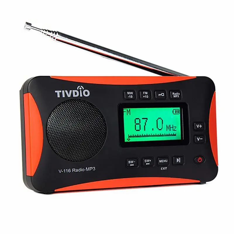 

Portable Personal Transistor FM/AM Radio, Micro SD/TF Card AUX MP3 Player Alarm Clock