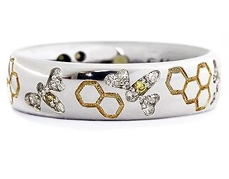 Креативные двухцветные сотовые кольца Little Bee подарок на день рождения Женские