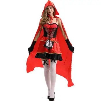 

Sexy Cloak Queen Little Red Riding Hood Costume anime cosplay disfraz halloween costumes for women mujer disfraces fantasia